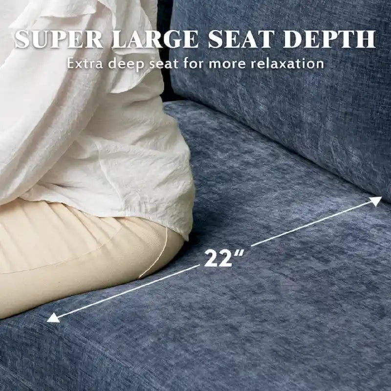 U Shaped 6-seat Sectional Sofa Couch, Reversible Sleeper in Modern Chenille Design, with Chaise Lounge and Ottoman