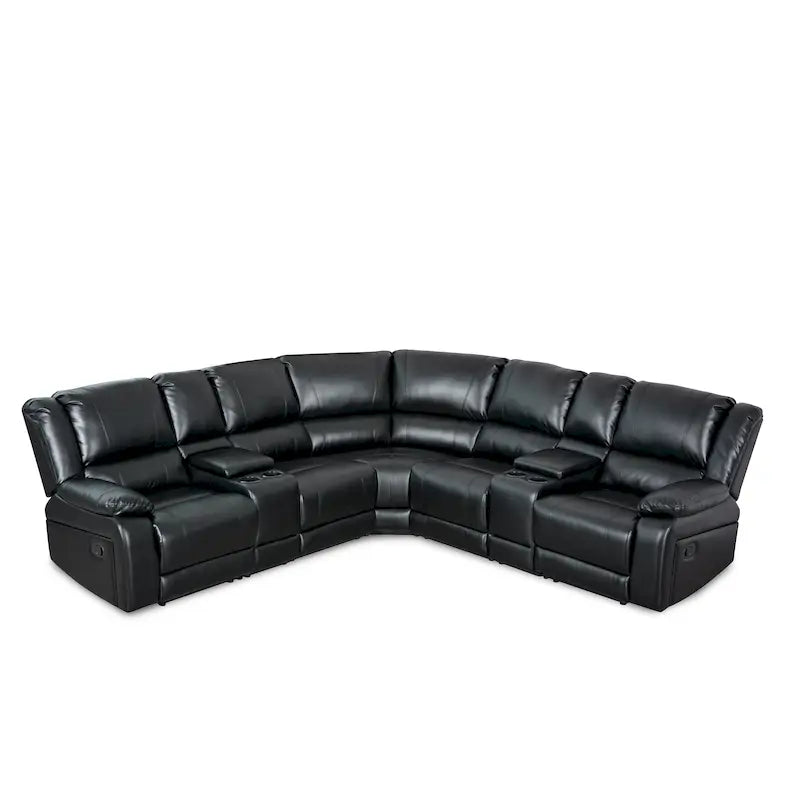 108 W Modern Contemporary Faux Leather 7 Piece Sectional Recliners