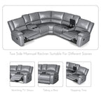 108 W Modern Contemporary Faux Leather 7 Piece Sectional Recliners