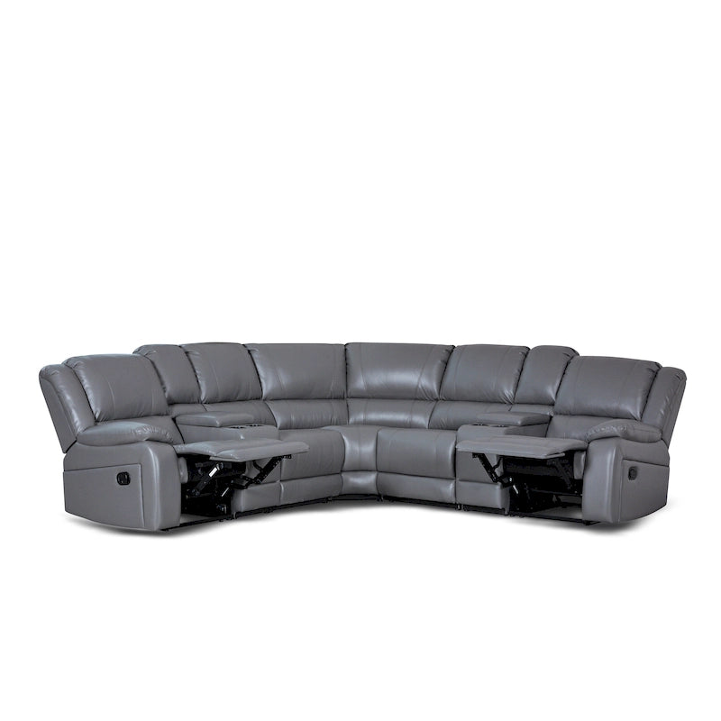 108 W Modern Contemporary Faux Leather 7 Piece Sectional Recliners