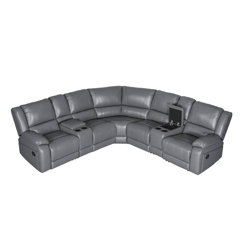 108 W Modern Contemporary Faux Leather 7 Piece Sectional Recliners