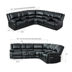 108 W Modern Contemporary Faux Leather 7 Piece Sectional Recliners