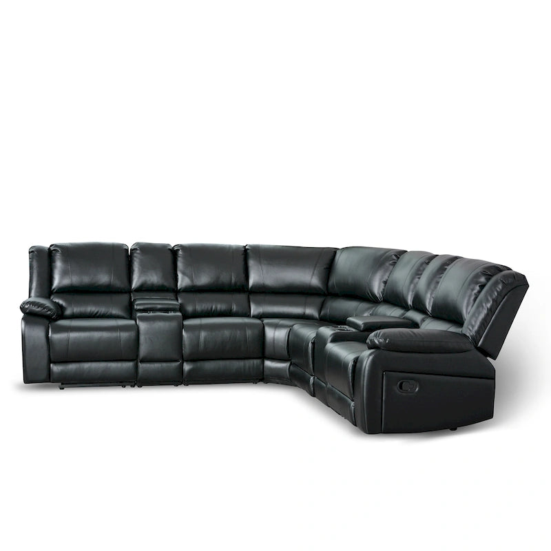 108 W Modern Contemporary Faux Leather 7 Piece Sectional Recliners