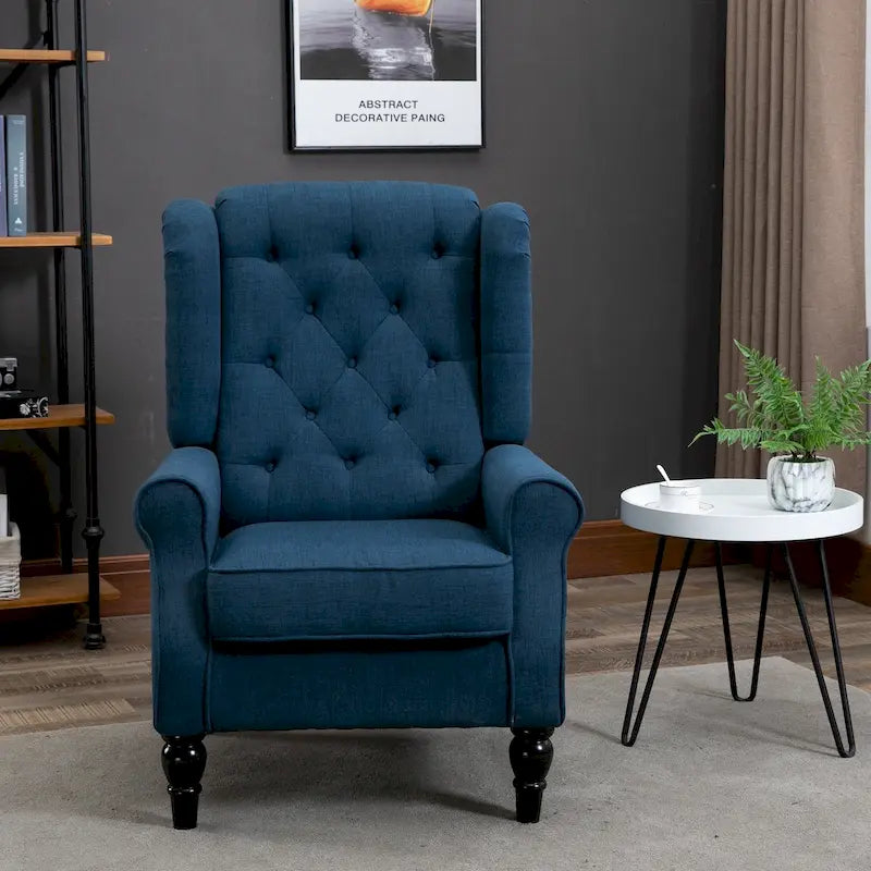 Tufted Upholstered Accent Chair | Wood Legs, Button Tufting, Living Room & Bedroom Chair