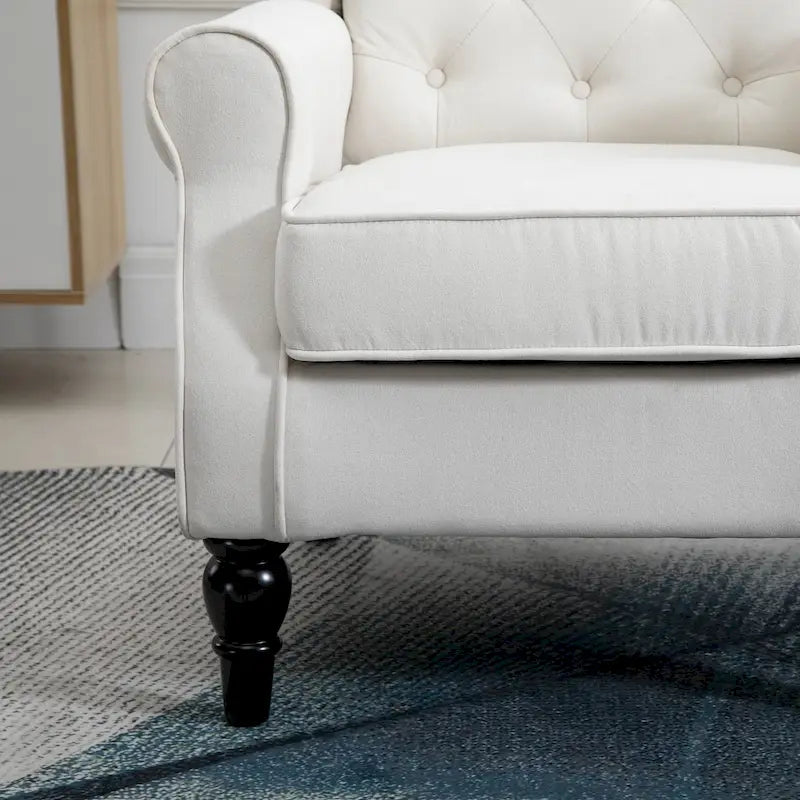 Tufted Upholstered Accent Chair | Wood Legs, Button Tufting, Living Room & Bedroom Chair