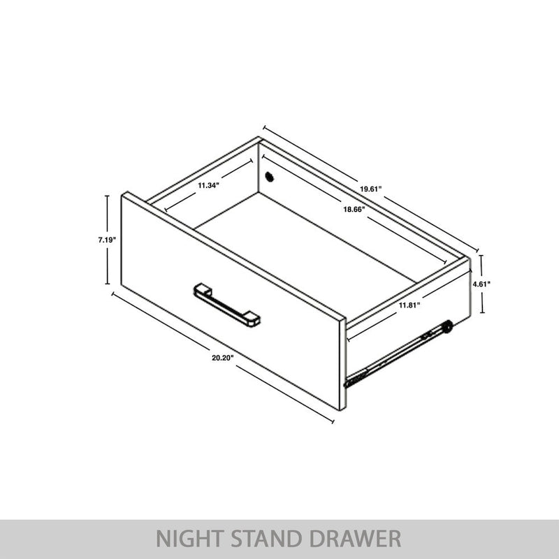 2-Drawer Rustic Nightstand | Solid & Engineered Wood, Tapered Legs, Bedroom Side Table, 3 Colors