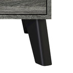 2-Drawer Rustic Nightstand | Solid & Engineered Wood, Tapered Legs, Bedroom Side Table, 3 Colors