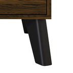 2-Drawer Rustic Nightstand | Solid & Engineered Wood, Tapered Legs, Bedroom Side Table, 3 Colors