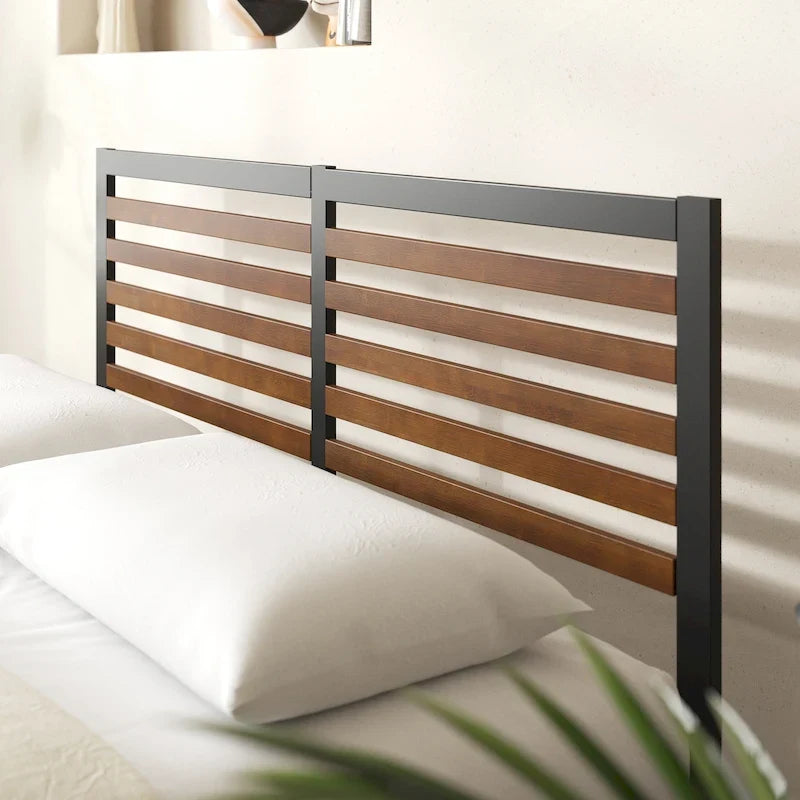 Bamboo & Metal Platform Bed Frame | No Box Spring Needed, Eco-Friendly, Multiple Sizes