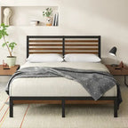 Bamboo & Metal Platform Bed Frame | No Box Spring Needed, Eco-Friendly, Multiple Sizes