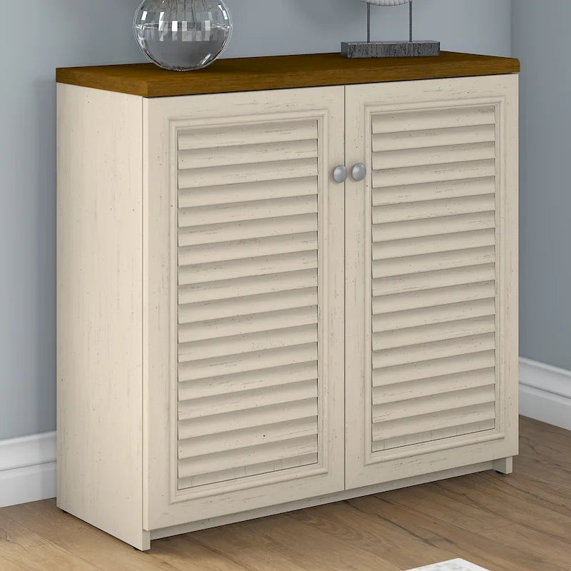 Storage Cabinet with Doors and Shelves | 31.73"L x 12.76"W x 30.71"H, Home Office & Living Room