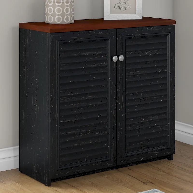 Storage Cabinet with Doors and Shelves | 31.73"L x 12.76"W x 30.71"H, Home Office & Living Room