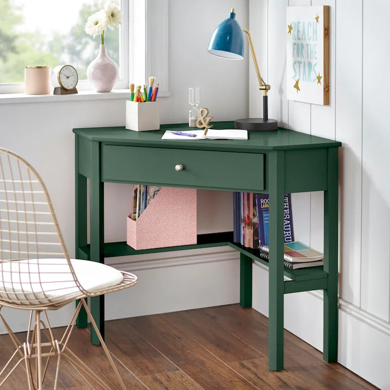 Corner Desk for Home Office | Space-Saving L-Shape Design, Wood Surface, Study & Work Desk
