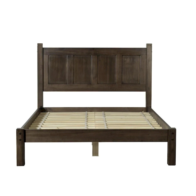Shaker Style Solid Wood Panel Platform Bed | No Box Spring Needed, Bedroom Furniture