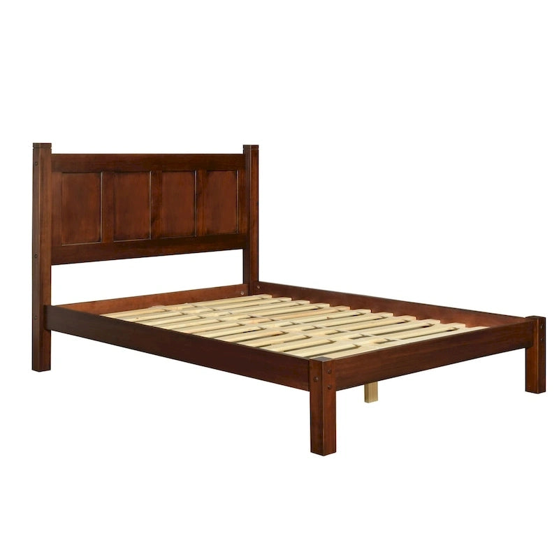 Shaker Style Solid Wood Panel Platform Bed | No Box Spring Needed, Bedroom Furniture