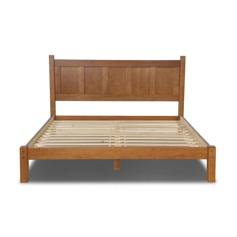 Shaker Style Solid Wood Panel Platform Bed | No Box Spring Needed, Bedroom Furniture