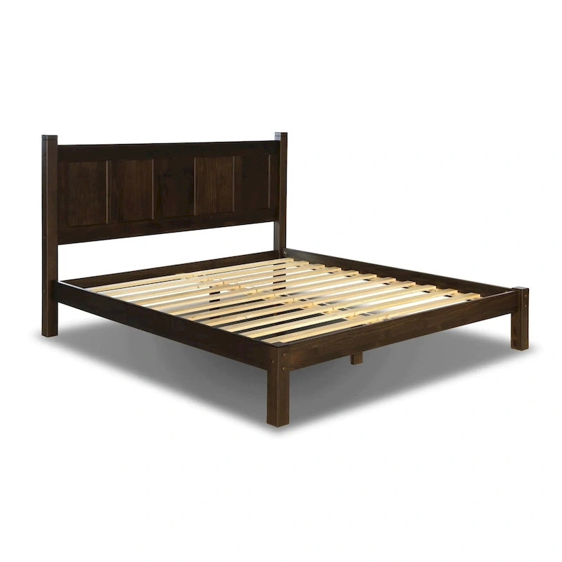 Shaker Style Solid Wood Panel Platform Bed | No Box Spring Needed, Bedroom Furniture
