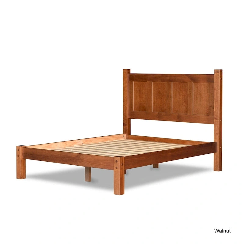 Shaker Style Solid Wood Panel Platform Bed | No Box Spring Needed, Bedroom Furniture