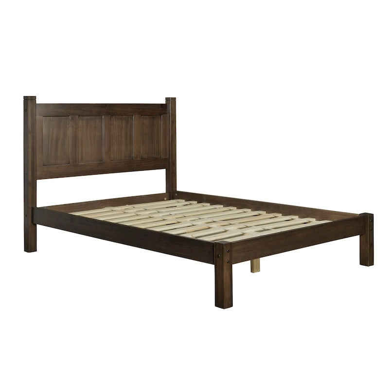Shaker Style Solid Wood Panel Platform Bed | No Box Spring Needed, Bedroom Furniture