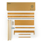 Mid-Century Wood Platform Bed | Acorn Finish | Rounded Legs | Closely Spaced Wood Slats