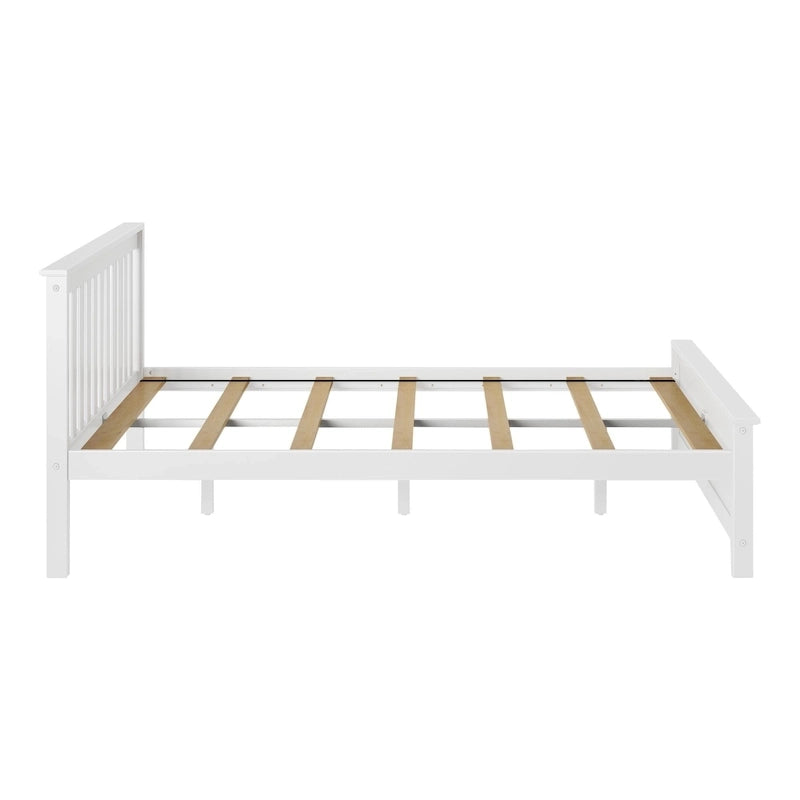 Classic Real Wood Queen Platform Bed | Solid Wood, No Box Spring Needed, Bedroom Furniture