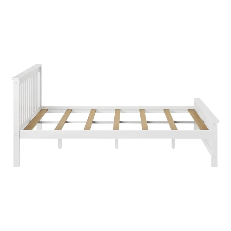 Classic Real Wood Queen Platform Bed | Solid Wood, No Box Spring Needed, Bedroom Furniture