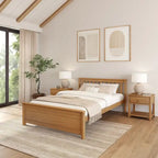 Classic Real Wood Queen Platform Bed | Solid Wood, No Box Spring Needed, Bedroom Furniture