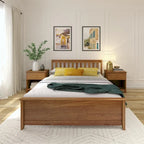 Classic Real Wood Queen Platform Bed | Solid Wood, No Box Spring Needed, Bedroom Furniture