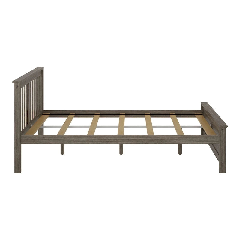 Classic Real Wood Queen Platform Bed | Solid Wood, No Box Spring Needed, Bedroom Furniture