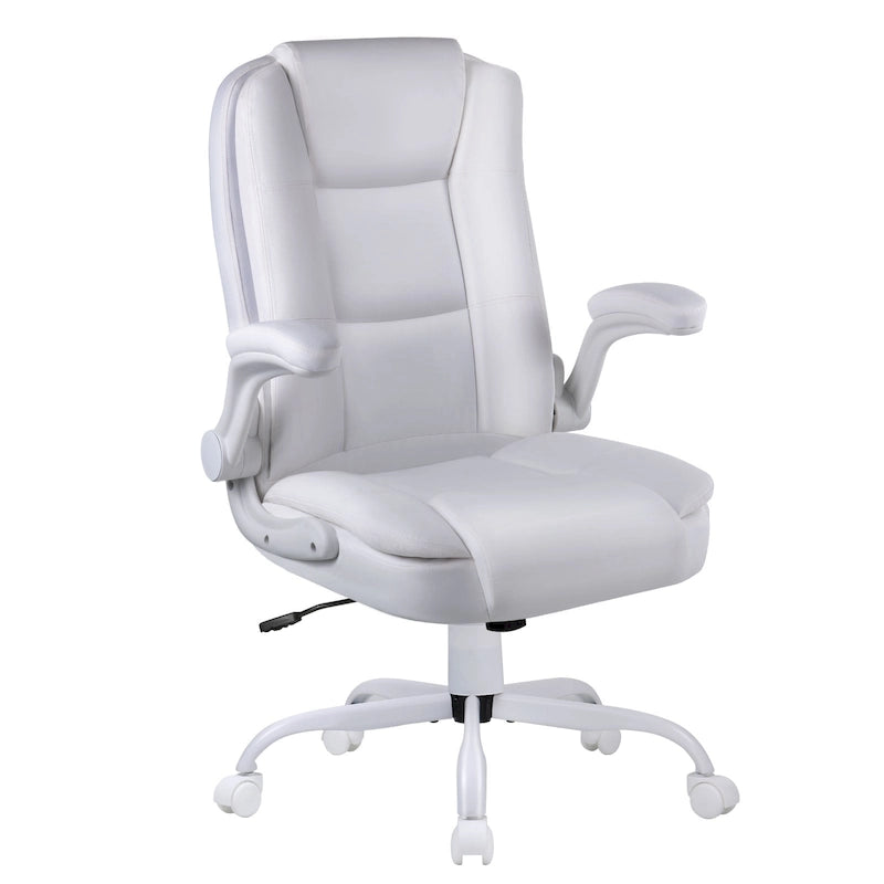 Big & Tall Ergonomic Office Chair | High Back, PU Leather, Flip-Up Arms, Lumbar Support, Adjustable