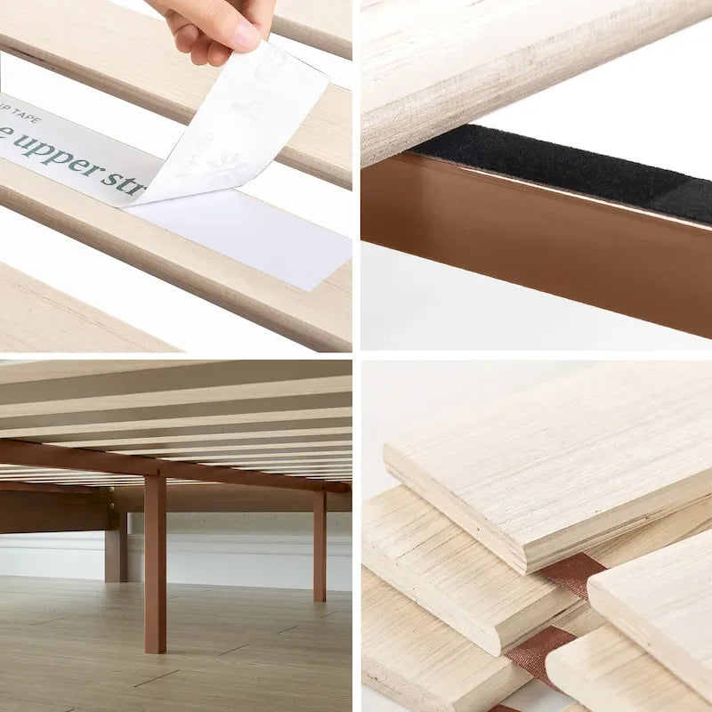 Rustic Pine Deluxe Wood Platform Bed Frame