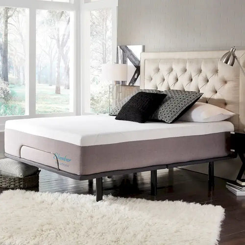 14-Inch Cooling Gel Foam Mattress & Adjustable Bed Base | App-Controlled | LED Under-Lighting