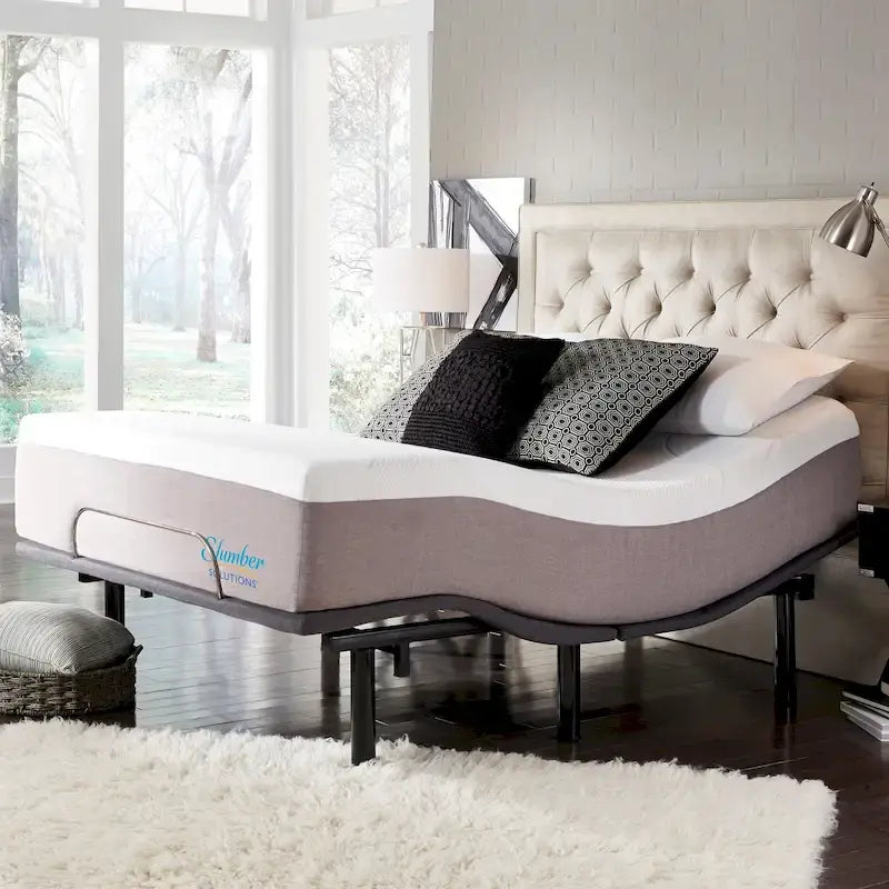14-Inch Cooling Gel Foam Mattress & Adjustable Bed Base | App-Controlled | LED Under-Lighting