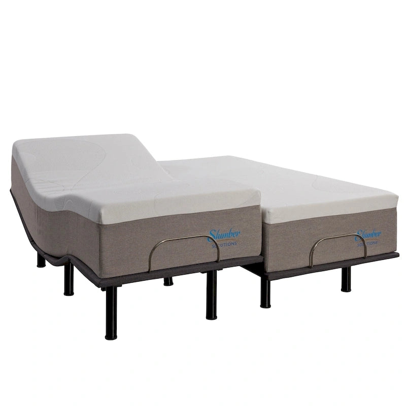 14-Inch Cooling Gel Foam Mattress & Adjustable Bed Base | App-Controlled | LED Under-Lighting