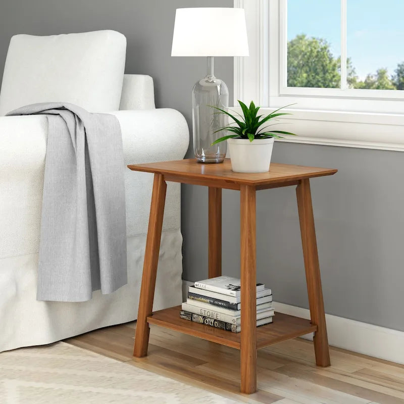 Plank and Beam Mid-Century Modern Accent End Table - 23 L x 16.25 W x 25.5 H
