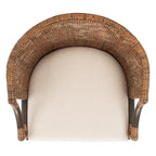 Tabouret de bar en rotin 76 cm | Assise tissée naturelle, piètement en métal, hauteur de comptoir