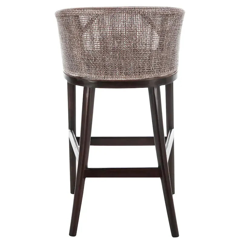 Tabouret de bar en rotin 76 cm | Assise tissée naturelle, piètement en métal, hauteur de comptoir