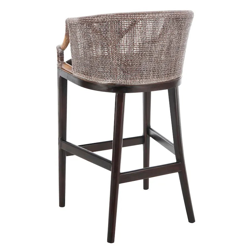Tabouret de bar en rotin 76 cm | Assise tissée naturelle, piètement en métal, hauteur de comptoir