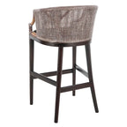 Tabouret de bar en rotin 76 cm | Assise tissée naturelle, piètement en métal, hauteur de comptoir