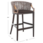 Tabouret de bar en rotin 76 cm | Assise tissée naturelle, piètement en métal, hauteur de comptoir