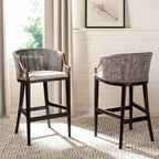 Tabouret de bar en rotin 76 cm | Assise tissée naturelle, piètement en métal, hauteur de comptoir