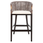 Tabouret de bar en rotin 76 cm | Assise tissée naturelle, piètement en métal, hauteur de comptoir