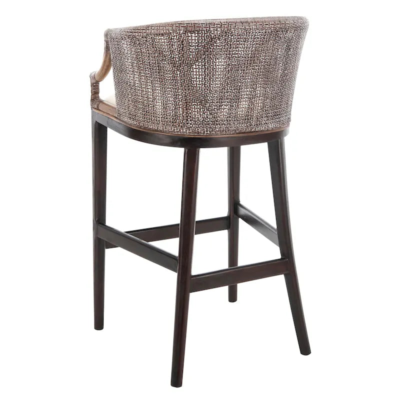 Tabouret de bar en rotin 76 cm | Assise tissée naturelle, piètement en métal, hauteur de comptoir