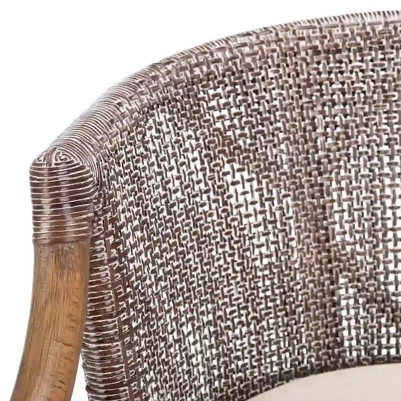 Tabouret de bar en rotin 76 cm | Assise tissée naturelle, piètement en métal, hauteur de comptoir