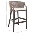 Tabouret de bar en rotin 76 cm | Assise tissée naturelle, piètement en métal, hauteur de comptoir