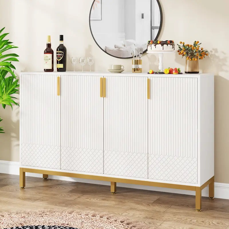 55 Inch Kitchen Sideboard Cabinet, Buffet Cabinet with Storage