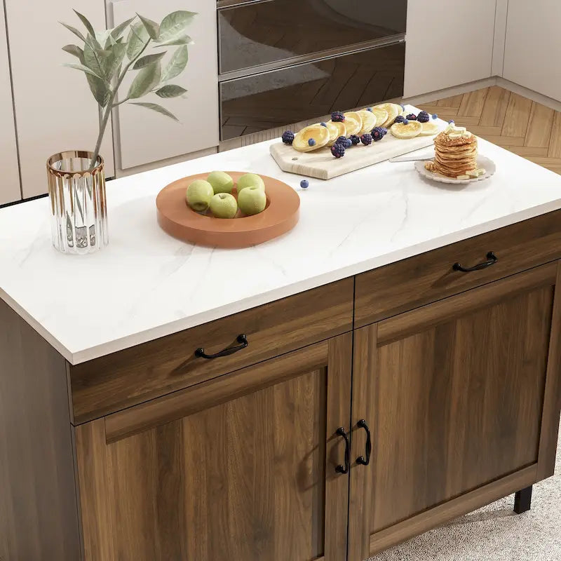 Versatile Multi-Purpose Marble Cabinet Storage Solution Kitchen Island