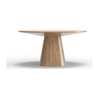 Round Solid Wood Dining Table | Mid-Century Modern | Single Pedestal | Malaysian Hardwood | Seats 4-6