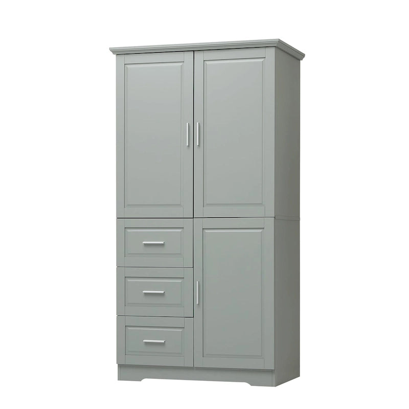 Tall Wide Storage Cabinet with Doors | Adjustable Shelves, Freestanding, Living Room & Bedroom