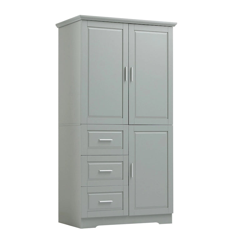 Tall Wide Storage Cabinet with Doors | Adjustable Shelves, Freestanding, Living Room & Bedroom